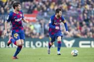 Sergi Roberto (left) and Lionel Messi